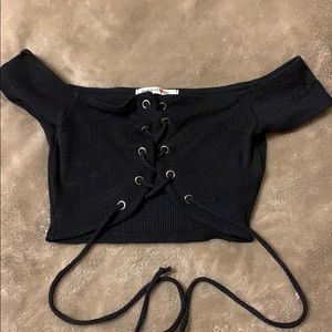 Henri Girl lace up crop